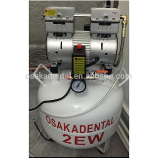 Compressor de ar dental sem óleo silencioso para uma unidade dentária