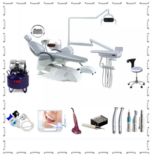 Conjunto de unidade de cadeira odontológica de qualidade estável com compressor e peça de mão