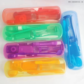 Kit Ortodôntico Dental com Escova e Espelho em Caixa Plástica Colorida